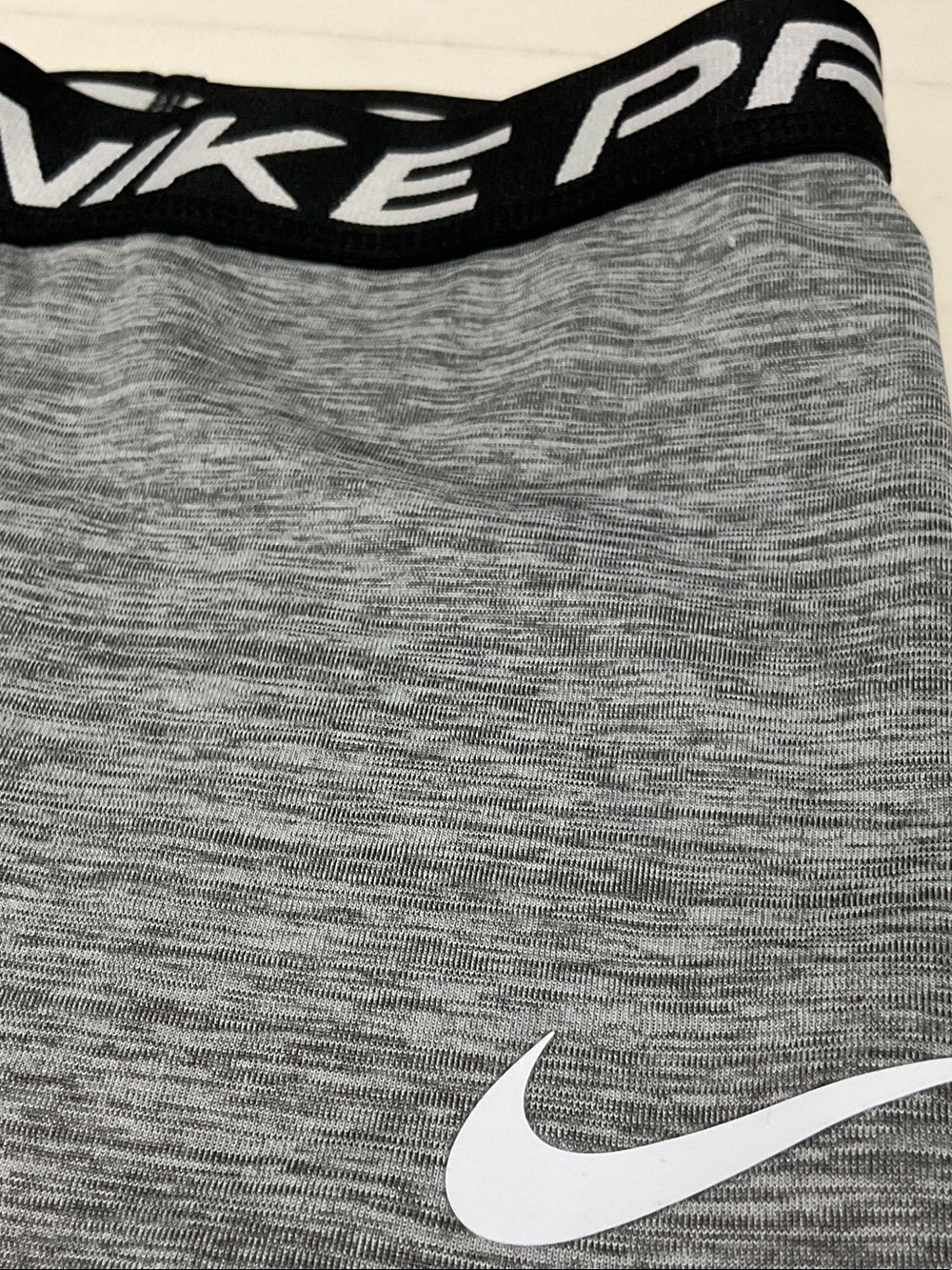 Nike Grey Pro Compression Shorts with White Swoosh - Picture 3 of 4